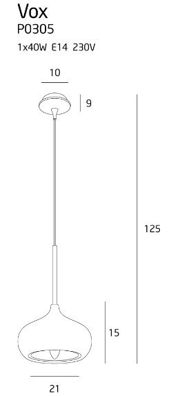MAXLIGHT P0305 LAMPA WISZĄCA VOX MIEDŹ MAXLIGHT P0305 LAMPA WISZĄCA VOX MIEDŹ