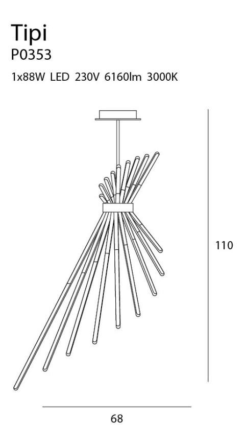 MAXLIGHT P0353 LAMPA WISZĄCA TIPI MAXLIGHT P0353 LAMPA WISZĄCA TIPI