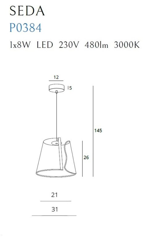 MAXLIGHT P0384 LAMPA WISZĄCA SEDA MAXLIGHT P0384 LAMPA WISZĄCA SEDA