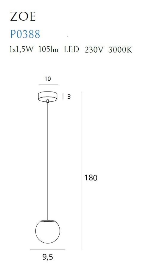 MAXLIGHT P0388 LAMPA WISZĄCA ZOE 1x1,5W CHROMOWA MAXLIGHT P0388 LAMPA WISZĄCA ZOE 1x1,5W CHROMOWA