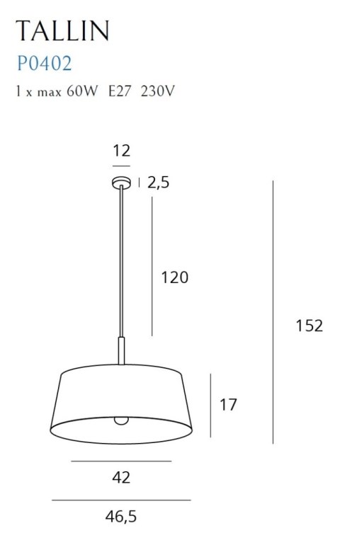 MAXLIGHT P0402 LAMPA WISZĄCA TALLIN BIAŁA MAXLIGHT P0402 LAMPA WISZĄCA TALLIN BIAŁA