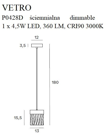 MAXLIGHT P0428D LAMPA WISZĄCA VETRO MAXLIGHT P0428D LAMPA WISZĄCA VETRO