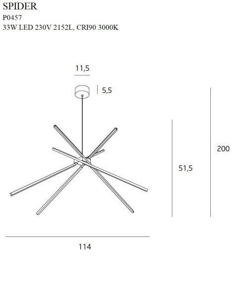 MAXLIGHT P0457 LAMPA WISZĄCA SPIDER ZŁOTA MAXLIGHT P0457 LAMPA WISZĄCA SPIDER ZŁOTA