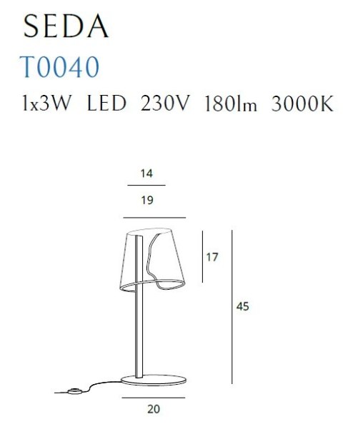 MAXLIGHT T0040 LAMPA STOŁOWA SEDA MAXLIGHT T0040 LAMPA STOŁOWA SEDA
