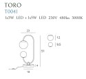MAXLIGHT T0041 LAMPA STOŁOWA TORO