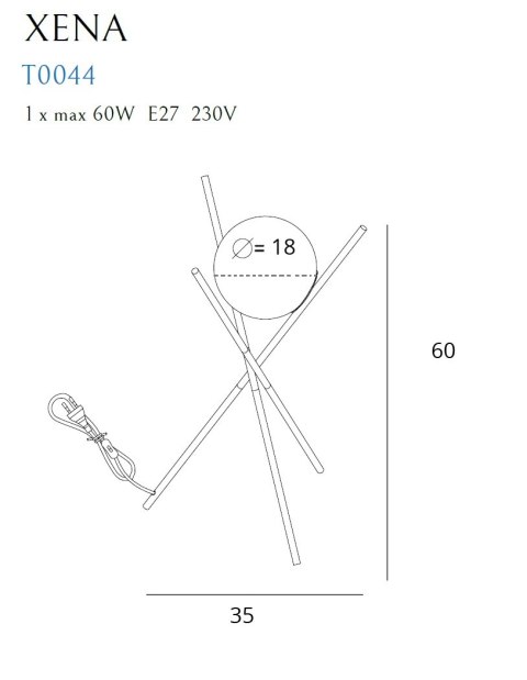 MAXLIGHT T0044 LAMPA STOŁOWA XENA MAXLIGHT T0044 LAMPA STOŁOWA XENA
