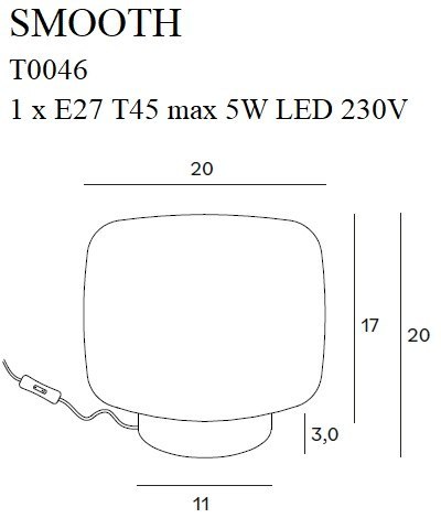 MAXLIGHT T0046 LAMPA STOŁOWA SMOOTH MAXLIGHT T0046 LAMPA STOŁOWA SMOOTH