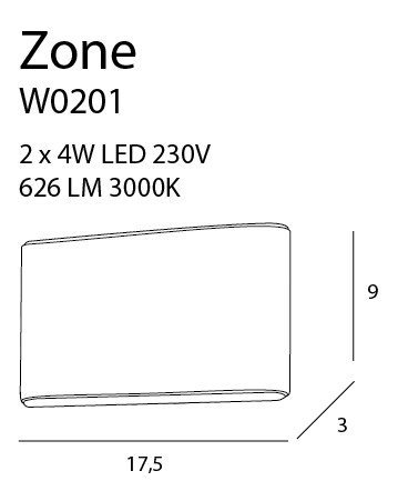 MAXLIGHT W0201 KINKIET ZONE DUŻY IP44 MAXLIGHT W0201 KINKIET ZONE DUŻY IP44