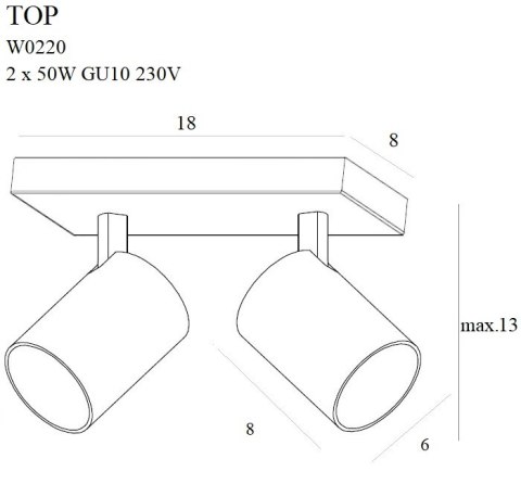 MAXLIGHT W0220 KINKIET TOP2 BIAŁY MAXLIGHT W0220 KINKIET TOP2 BIAŁY