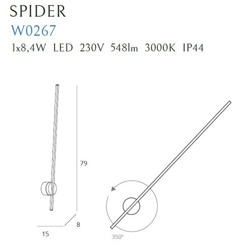 MAXLIGHT W0267 KINKIET SPIDER BLACK IP44 MAXLIGHT W0267 KINKIET SPIDER BLACK IP44