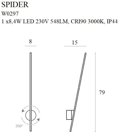 MAXLIGHT W0297 KINKIET SPIDER ZŁOTY IP44 MAXLIGHT W0297 KINKIET SPIDER ZŁOTY IP44